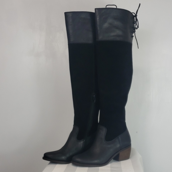 NEW Lucky Brand LK-Komah leather black boot sz 6 - Picture 1 of 8